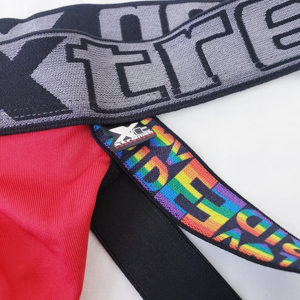 Xtremen Red Pride Jockstrap Mens Underwear LGBT Size Medium NWOT